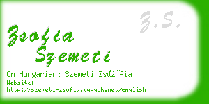 zsofia szemeti business card